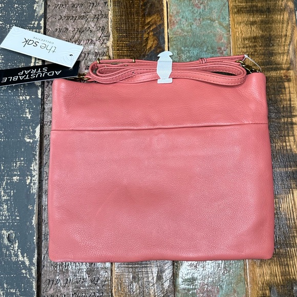 NWT The Sak | Genuine Leather | Studded | Adjustable Crossbody | Pink - Picture 3 of 5